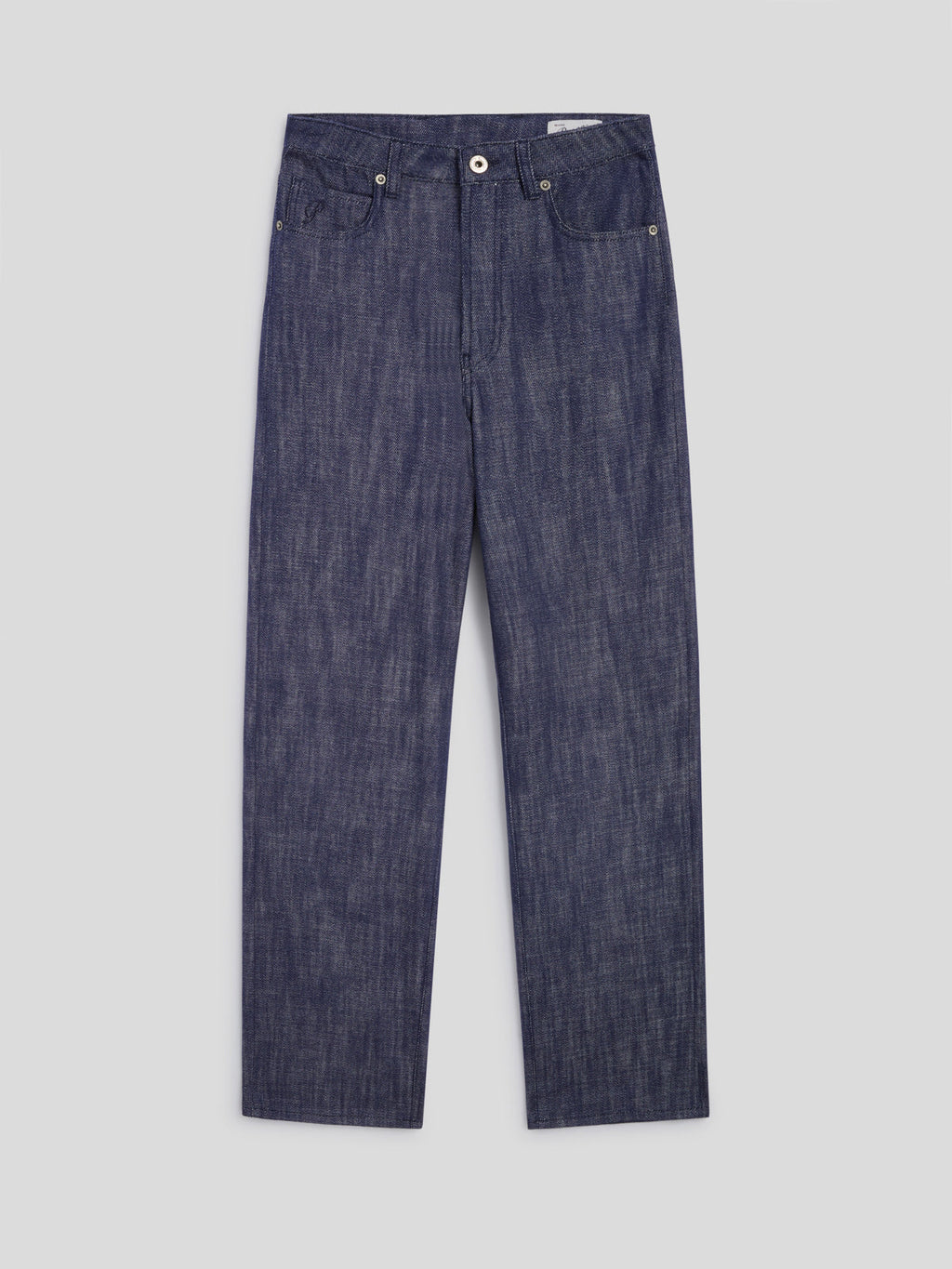 HIGH RISE WIDE LEG FIVE POCKET SPICY BLUE DENIM PANTS - SPICY BLUE - Check Active | Pence 1979