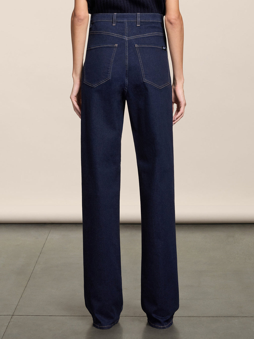 PANTALONE CINQUE TASCHE IN DENIM COMFORT OCEANO CON GAMBA AMPIA E VITA ALTA - OCEANO - Abbigliamento Donna | Pence 1979