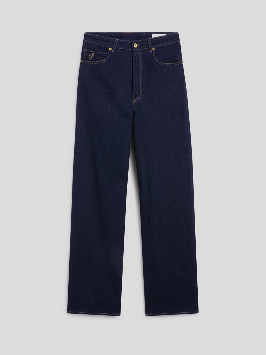 PANTALONE CINQUE TASCHE IN DENIM COMFORT OCEANO CON GAMBA AMPIA E VITA ALTA - OCEANO - Abbigliamento Donna | Pence 1979