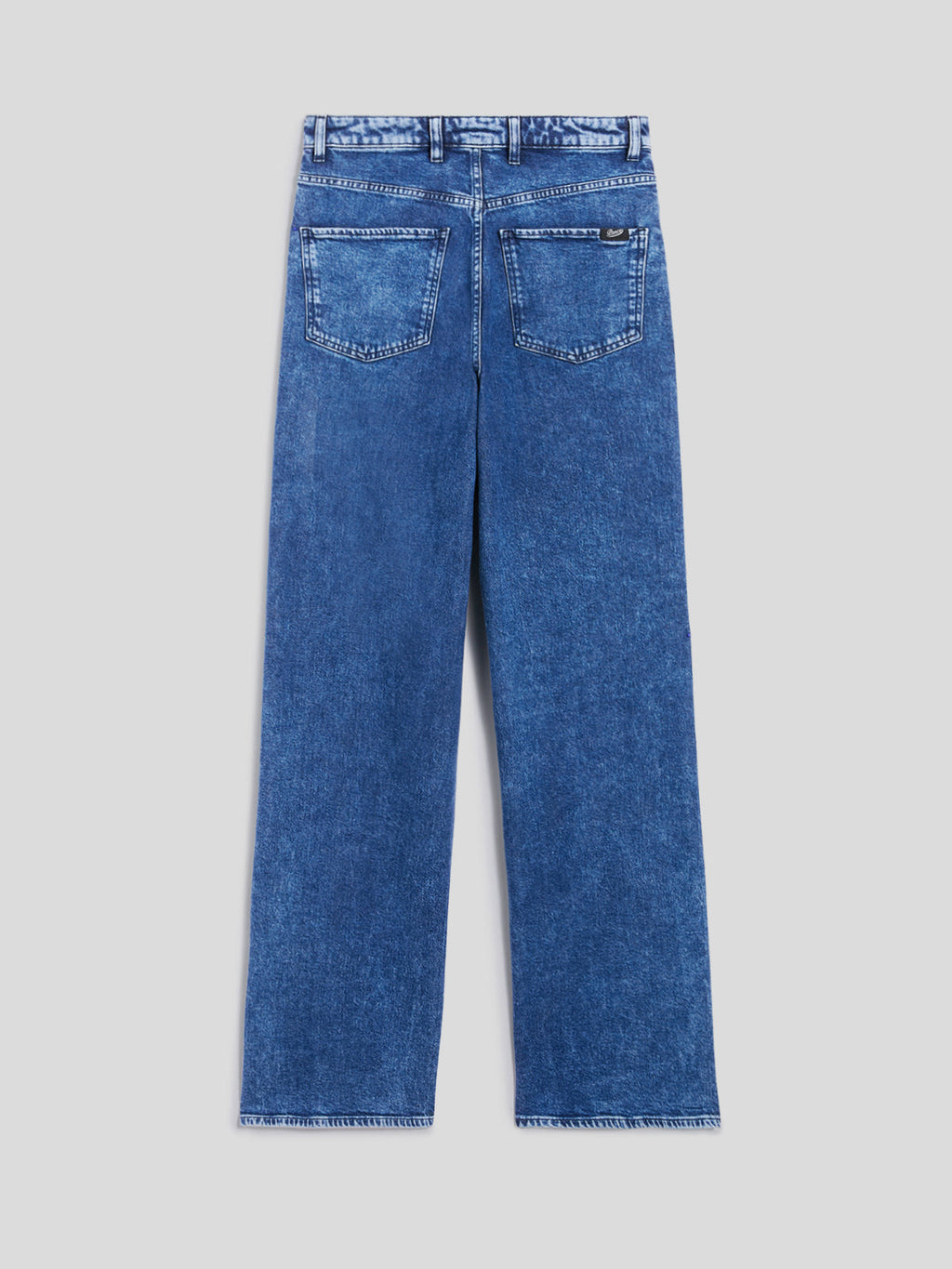 HIGH RISE WIDE LEG FIVE POCKETS MARBLE BLUE DENIM PANTS - MARBLE BLUE - Check Active | Pence 1979