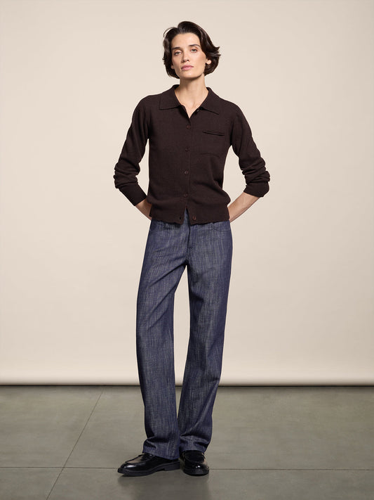 PANTALONE CINQUE TASCHE IN DENIM LEGGERO SPICY BLU REGULAR FIT - SPICY BLU - Abbigliamento Donna | Pence 1979