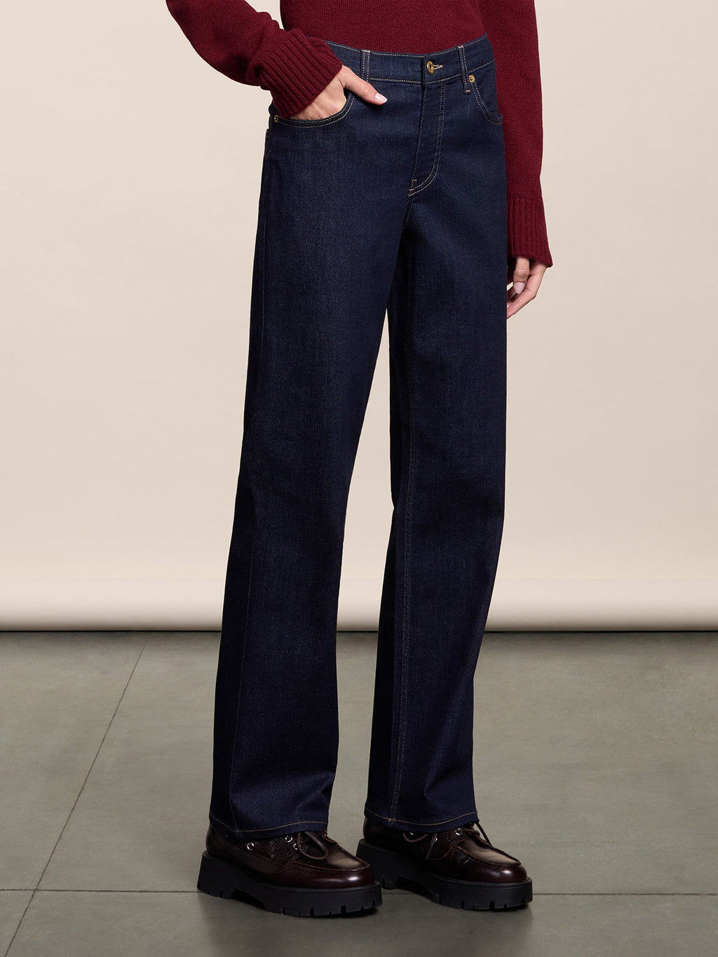 REGULAR FIT OCEAN DENIM FIVE POCKET PANTS - OCEAN - Check Active | Pence 1979