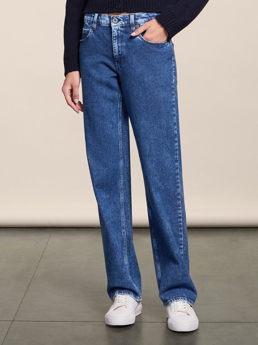 REGULAR FIT MARBLE BLUE DENIM FIVE POCKET PANTS - MARBLE BLUE - Check Active | Pence 1979