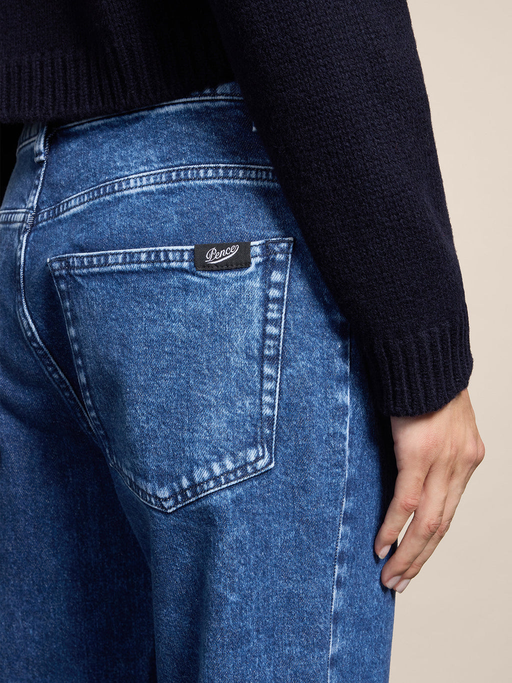 REGULAR FIT MARBLE BLUE DENIM FIVE POCKET PANTS - MARBLE BLUE - Check Active | Pence 1979