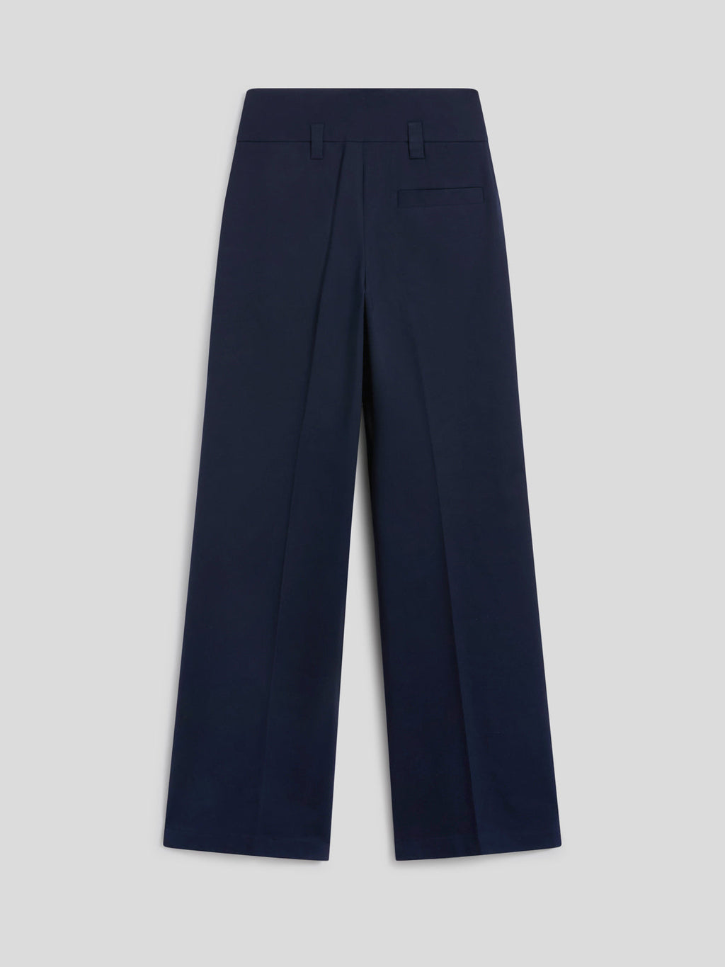 HIGH WAISTED BLUE NAVY WIDE-LEG TROUSERS WITH LOW BELT LOOPS - BLUE NAVY - Check Active | Pence 1979