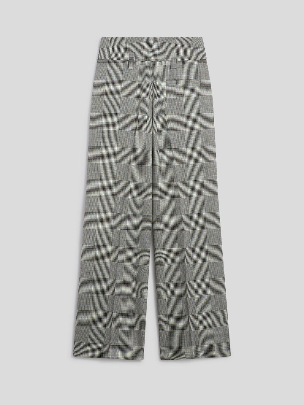 HIGH WAISTED BLACK AND WHITE WIDE LEG TROUSERS WITH LOW BELT LOOPS - BLACK\WHITE  - Check Active | Pence 1979