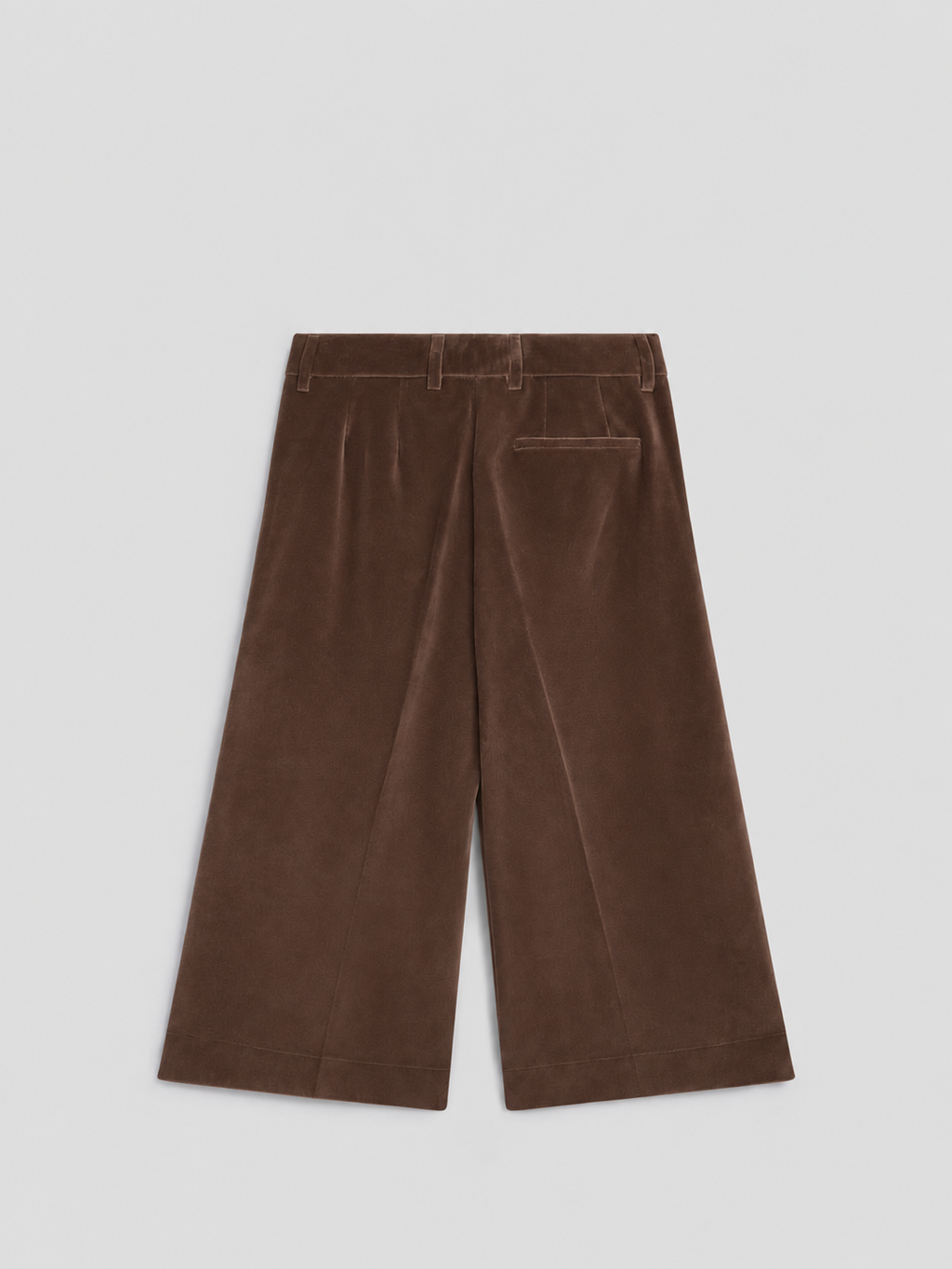 LOOSE FIT COFFEE VELVET BERMUDA SHORTS WITH SIDE BUTTON OPENINGS - COFFEE - Check Active | Pence 1979
