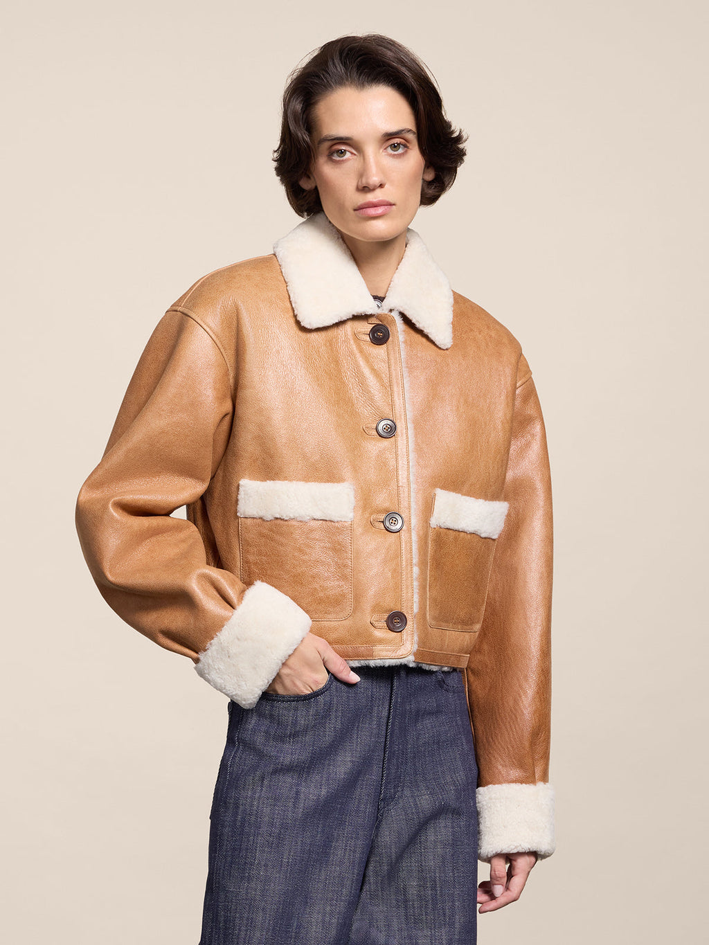 MONTONE TOFFEE BRUNETTE CON BOTTONI REGULAR FIT - TOFFEE BRUNETTE - Abbigliamento Donna | Pence 1979
