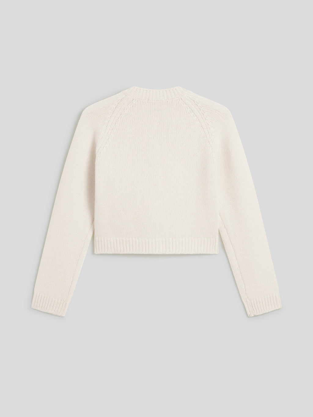 REGULAR FIT WOOL CREW-NECK CARDIGAN WITH RAGLAN SLEEVES NATURAL - NATURAL - Check Active | Pence 1979