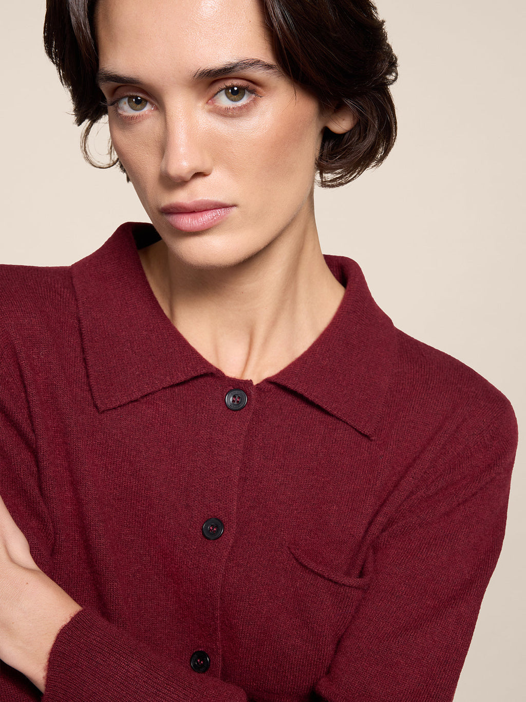 REGULAR FIT IN BORDEAUX WITH BUTTONS - BORDEAUX - Check Active | Pence 1979