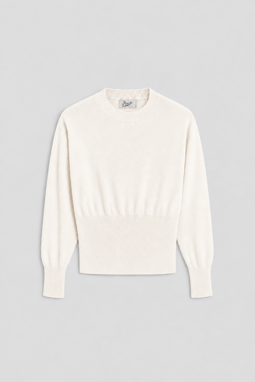 REGULAR FIT CROPPED CREW NECK SWEATER NATURAL - NATURAL - Check Active | Pence 1979