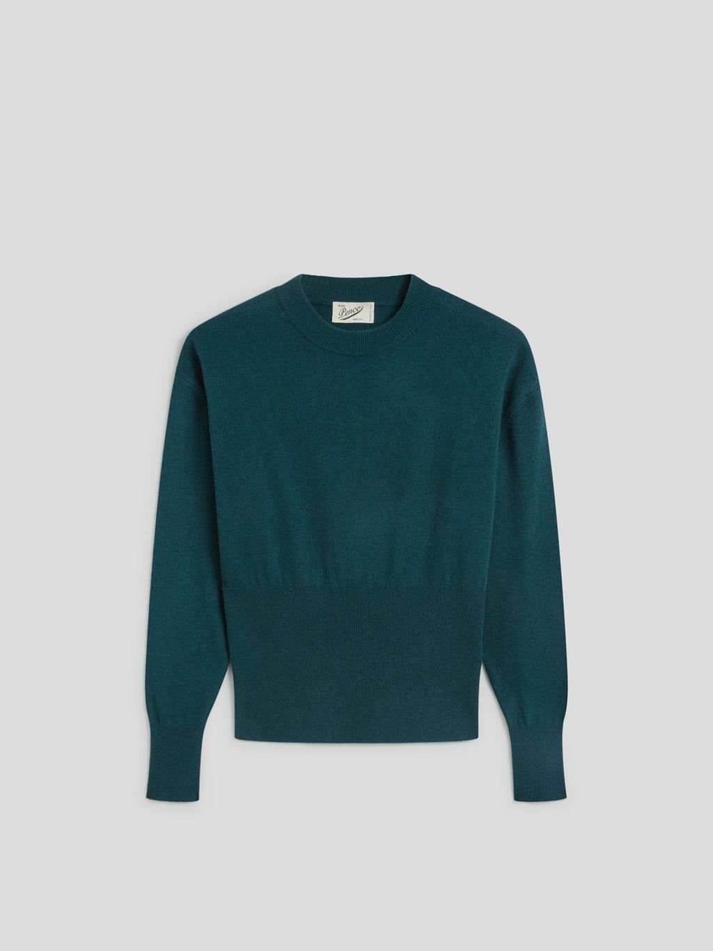REGULAR FIT CROPPED CREW NECK SWEATER BOTTLE - BOTTLE - Check Active | Pence 1979
