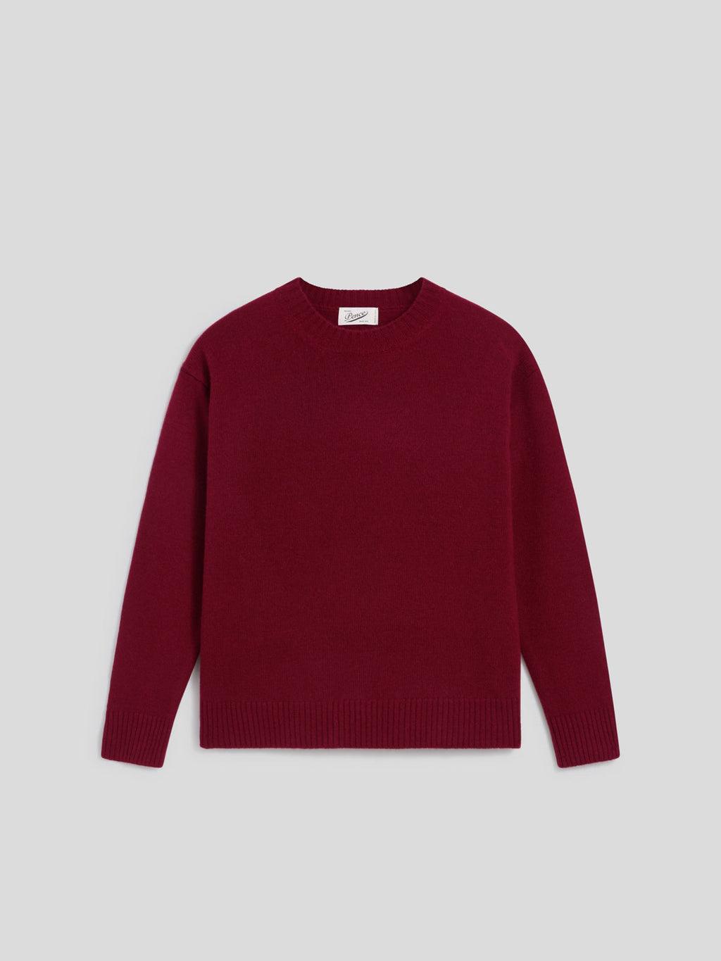 MAGLIA GIROCOLLO CON BORDI A COSTINE RELAXED FIT BORDEAUX - BORDEAUX - Abbigliamento Donna | Pence 1979