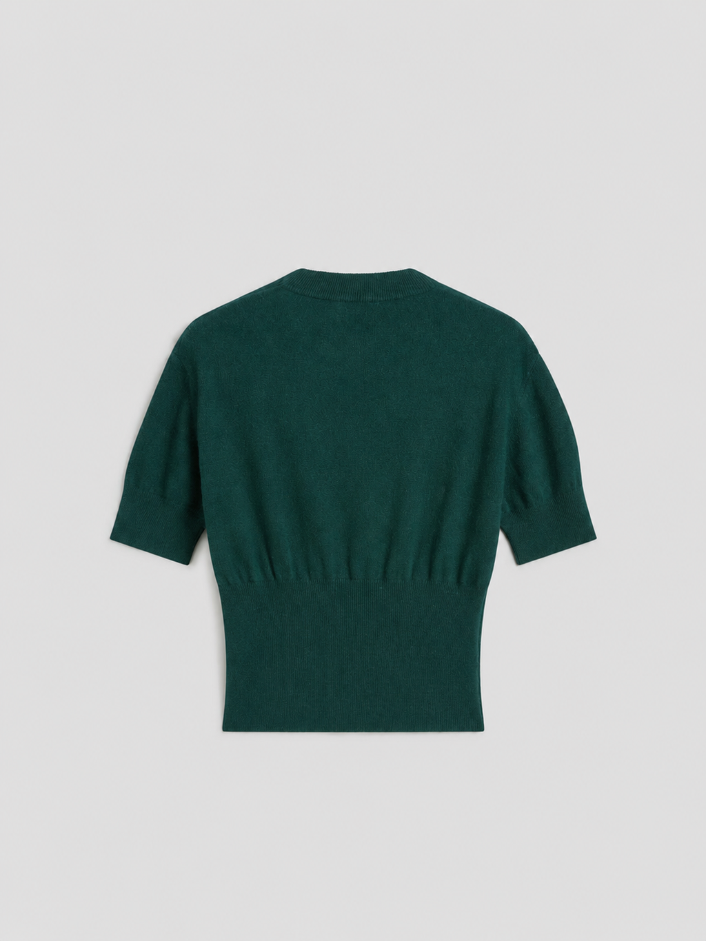 MAGLIA GIROCOLLO MANICA CORTA CON BORDO ALTO IN LANA E CASHMERE REGULAR FIT BOTTIGLIA - BOTTIGLIA - Abbigliamento Donna | Pence 1979