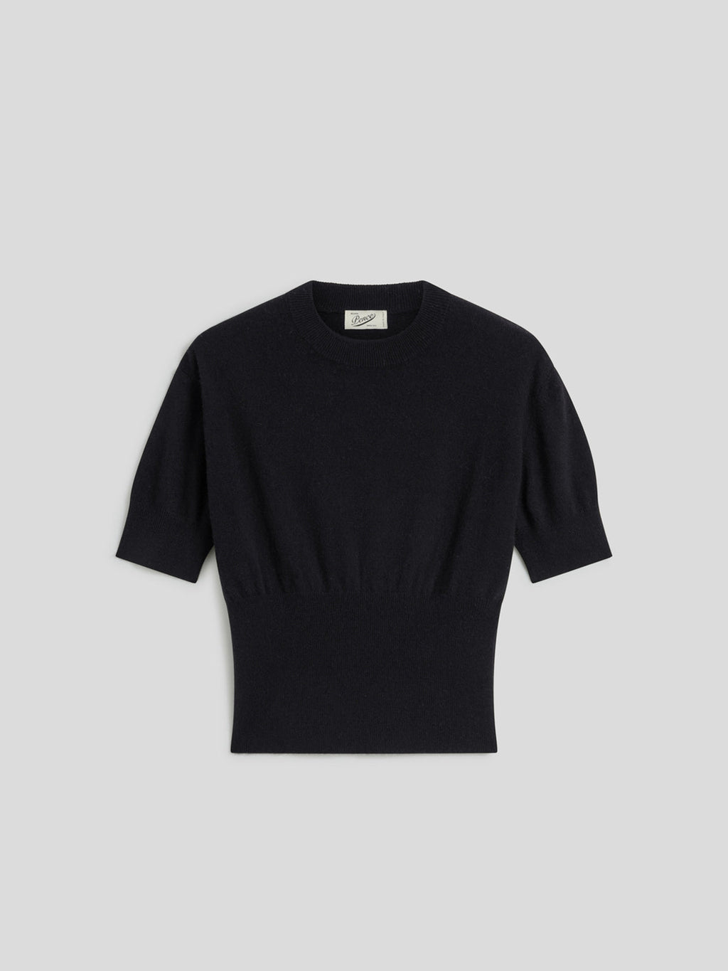 REGULAR FIT CREW-NECK SWEATER WITH CICNH WAIST BLACK - BLACK - Check Active | Pence 1979