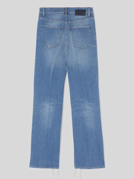 Jeans da Donna a Vita Alta con Piega Stirata