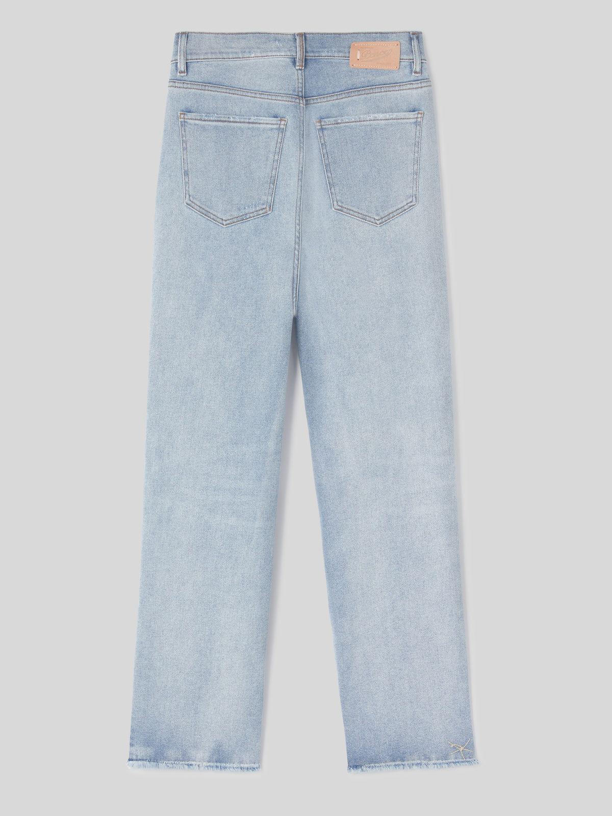Jeans da Donna a Vita Alta Rifinita con Pieghe Stirate