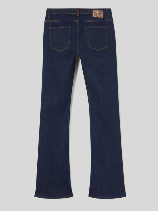 Bootcut da Donna Jeans a Vita Media Blu Scuro