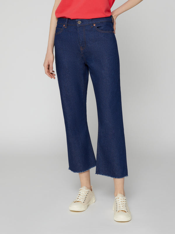 Jeans Bootcut da Donna a vita alta blu scuro