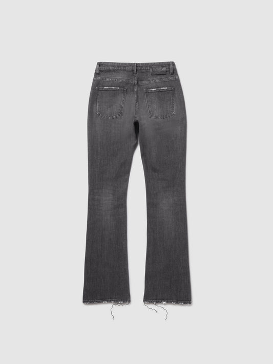 5 Tasche Bootcut Denim Grigio