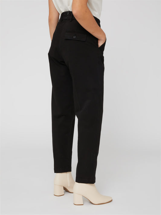 Pantalone Chino da Donna a vita alta nero