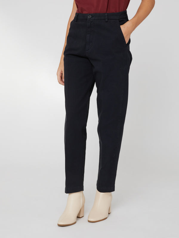 Pantalone Chino da Donna a vita alta blu
