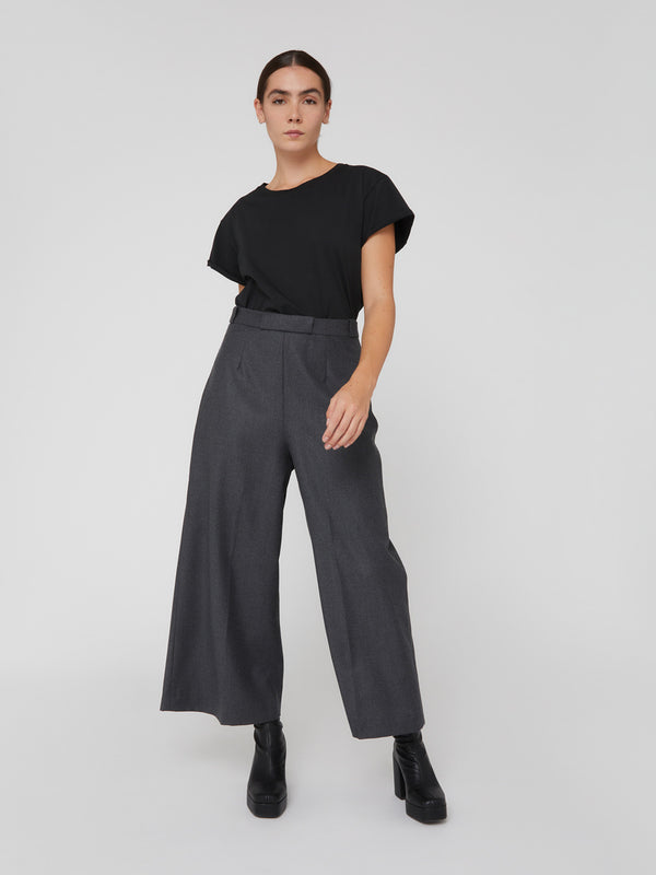 Pantalone da Donna a gamba larga grigio scuro