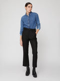 PANTALONE TROMBETTA IN LANA NERA