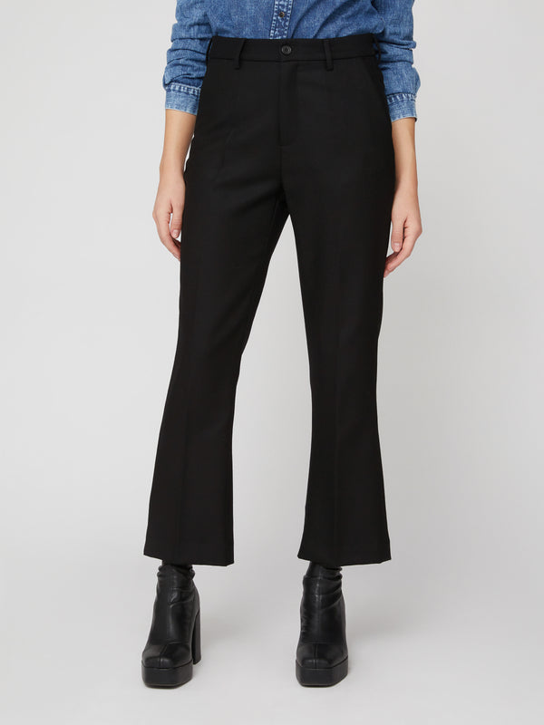 PANTALONE TROMBETTA IN LANA NERA