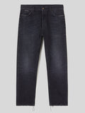 5 Tasche da Uomo Loose Fit Denim Nero Misto Cotone Canapa