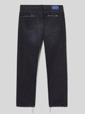 5 Tasche da Uomo Loose Fit Denim Nero Misto Cotone Canapa