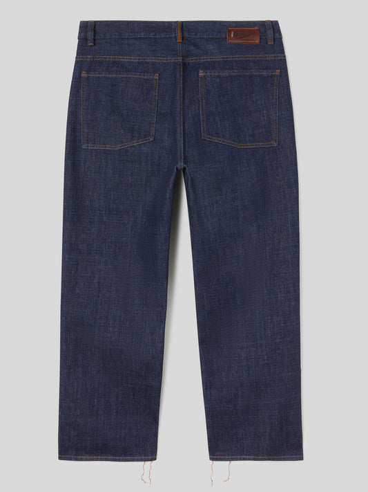 Jeans da Uomo Oversize Vita Alta Gamba Larga