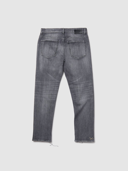 Jeans Slim Fit da Uomo in Denim Elasticizzato Grigio Chiaro