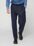 PANTALONE DOPPIA PENCE IN LANA BLU