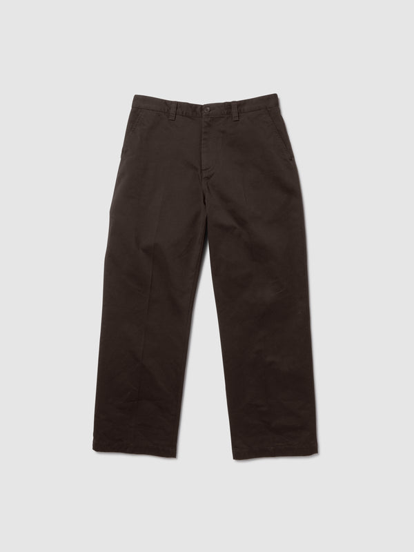 PANTALONE OVERSIZE IN GABARDINA MARRONE