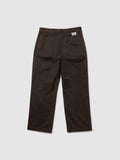 PANTALONE OVERSIZE IN GABARDINA MARRONE