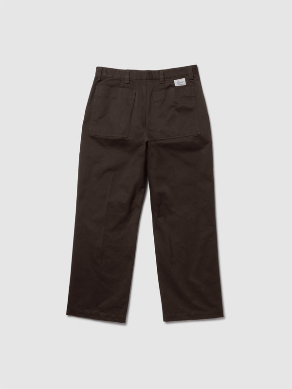 PANTALONE OVERSIZE IN GABARDINA MARRONE