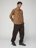 PANTALONE OVERSIZE IN GABARDINA MARRONE