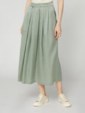 Gonna da Donna Lunga a Pieghe Cotone Seta Light Green