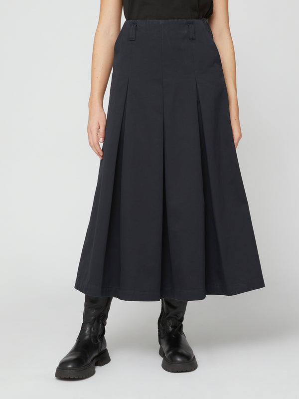 GONNA LUNGA IN GABARDINA BLU