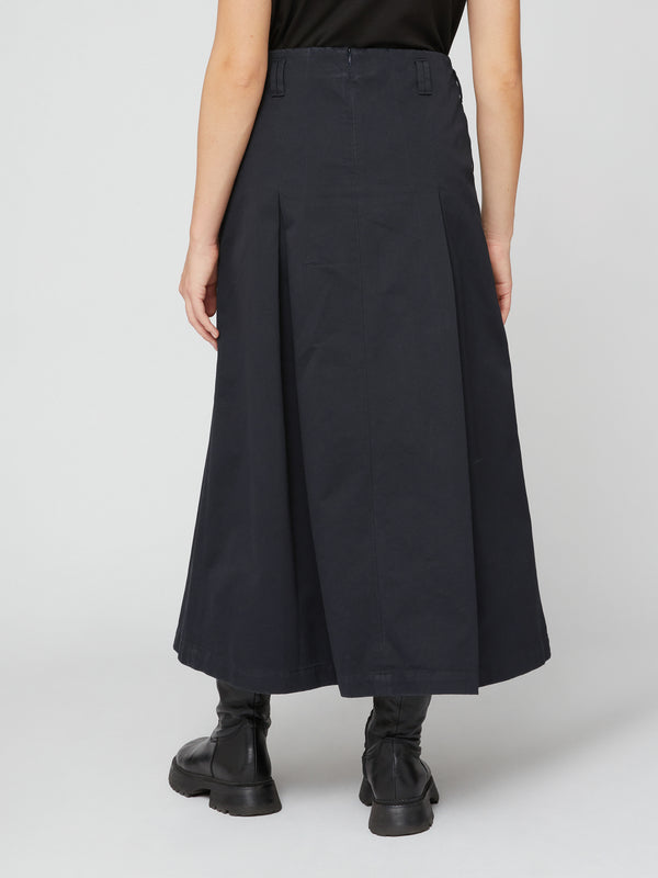 GONNA LUNGA IN GABARDINA BLU
