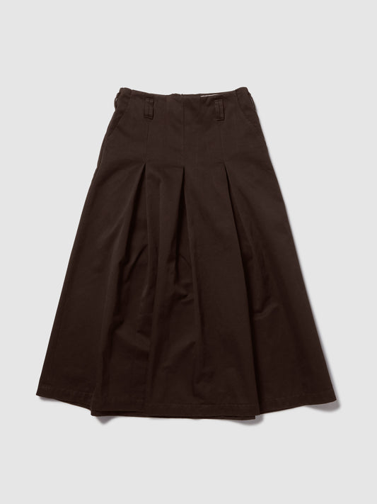 GONNA LUNGA IN GABARDINA MARRONE