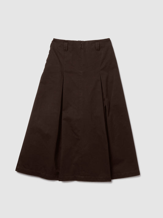 GONNA LUNGA IN GABARDINA MARRONE