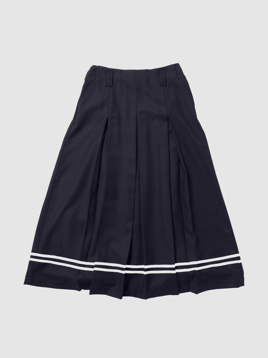 GONNA LUNGA CON FETTUCCIA IN LANA BLU