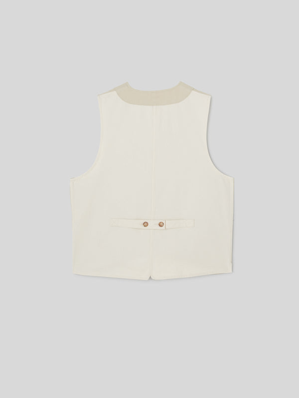 Gilet da Uomo Worker Multi Tasche Bianco