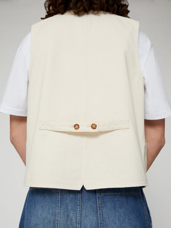 Gilet da Uomo Worker Multi Tasche Bianco