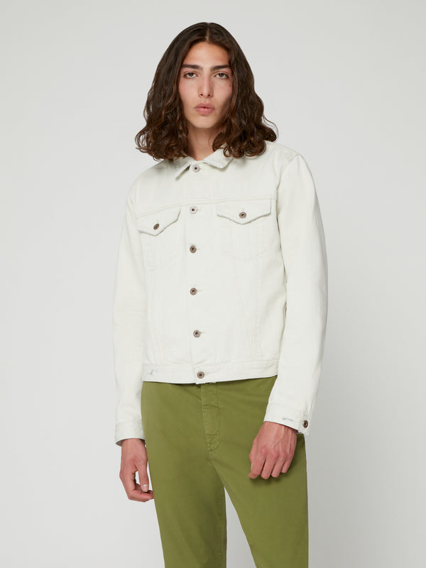 Giacca da Uomo Jeans Denim Bianco