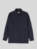 Overshirt da Donna Tasche con Patta sul Petto Blu