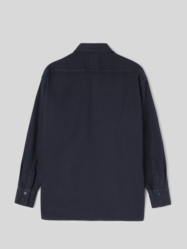 Overshirt da Donna Tasche con Patta sul Petto Blu