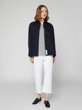 Overshirt da Donna Tasche con Patta sul Petto Blu